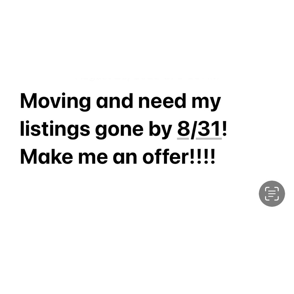 Moving Sale Notice - Listings Must Go